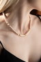 Heliophilia Silver Collar KL-0866 Multicolor con Colgantes de Trébol y Piedra